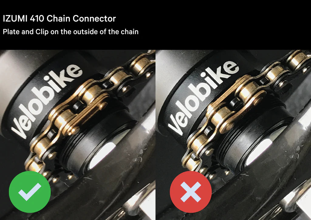 Velobike Trainer adapter, Izumi chains, Velobike 