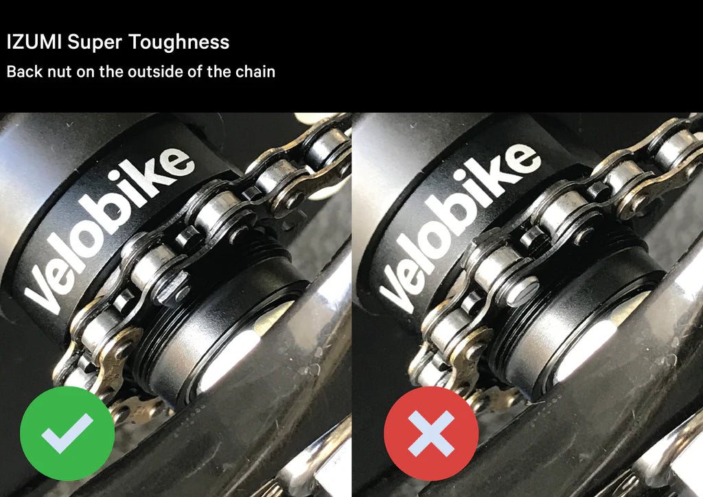 Velobike Trainer adapter, Izumi chains, Velobike 