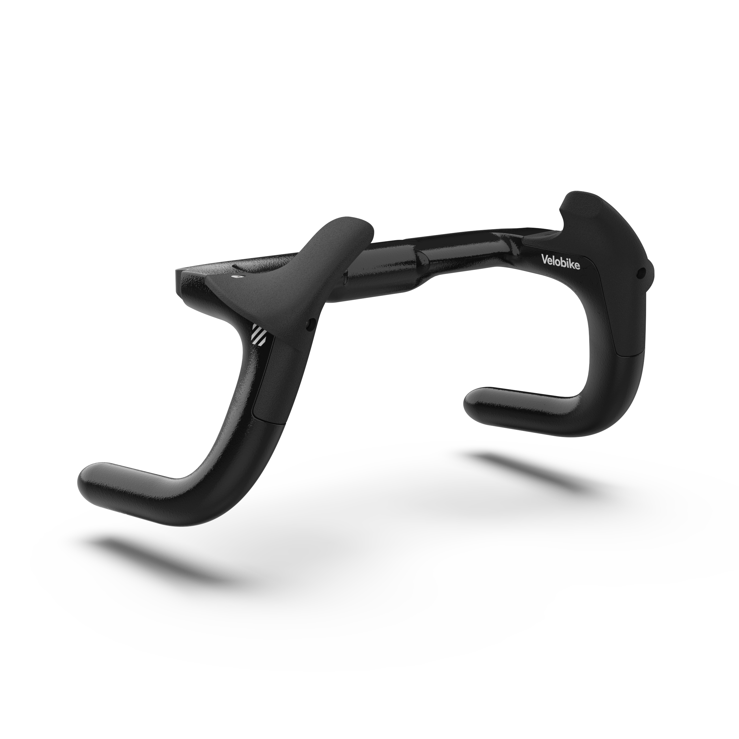 A black drop track endurance handlebar with a sleek aerodynamic design, shown against a clean white background with a soft shadow underneath.